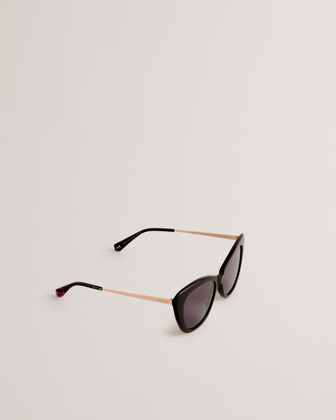 Lunette de Soleil Ted Baker Cat Eye Acetate Frame Noir Femme | FKI-37223323